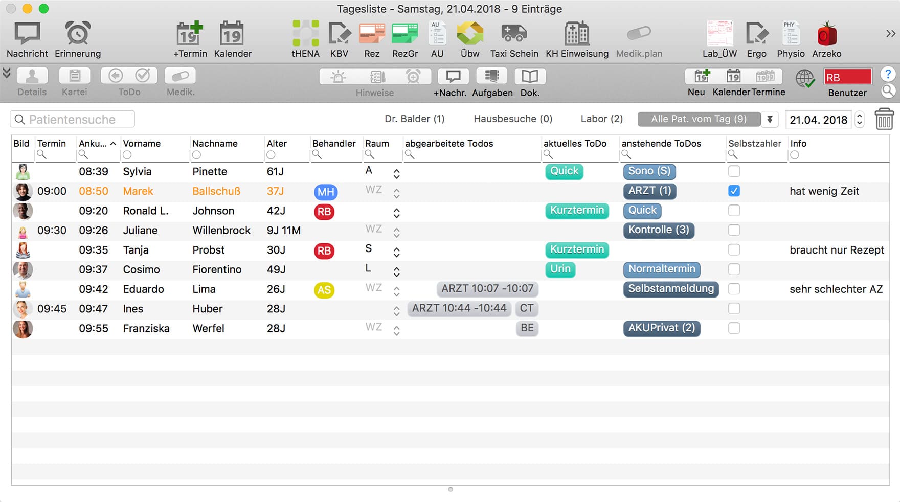 Tagesliste Neurologie Tagesliste Neurologie